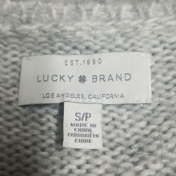 Lucky Brand Sweater Blue Rose Cotton Wool Blend Pullover Size Small - Picture 4 of 6